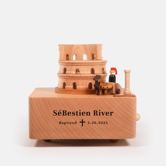 Personalized Wooden Music Box - The Colosseum