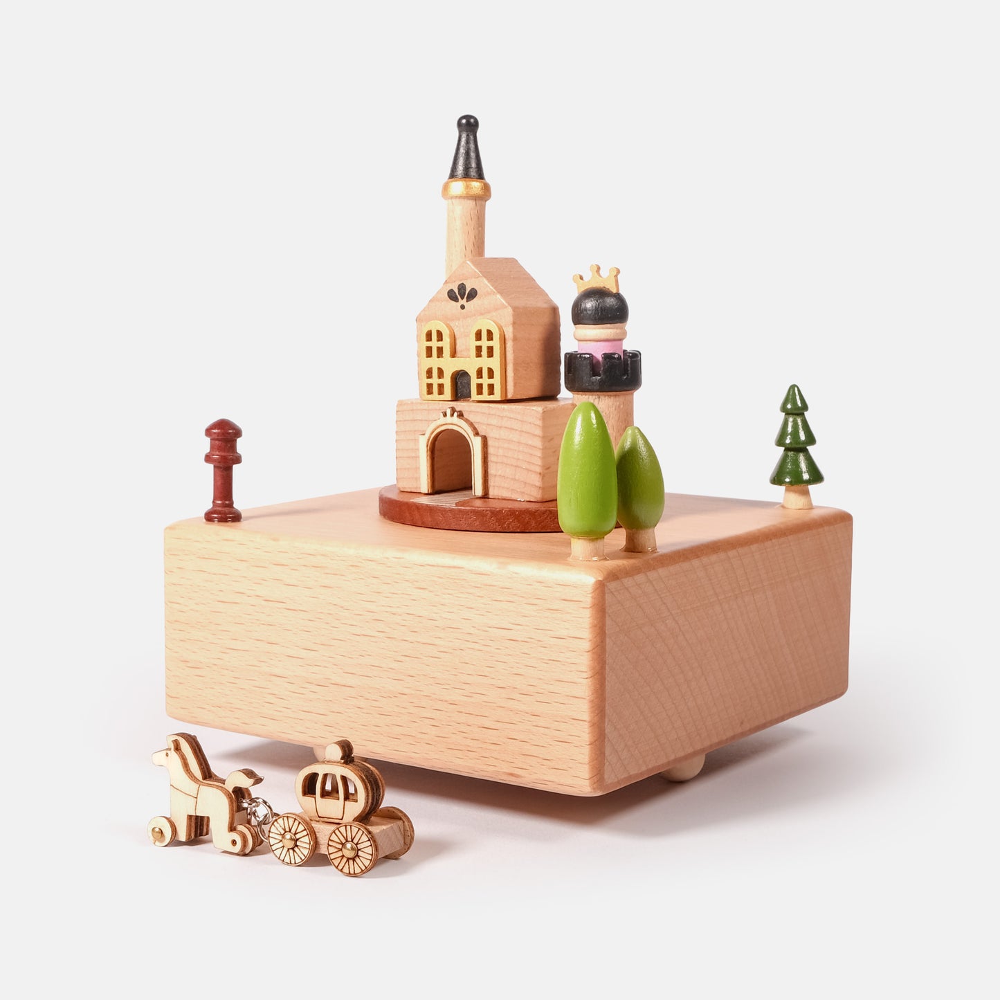 Personalized Wooden Music Box - The Princess and Prince