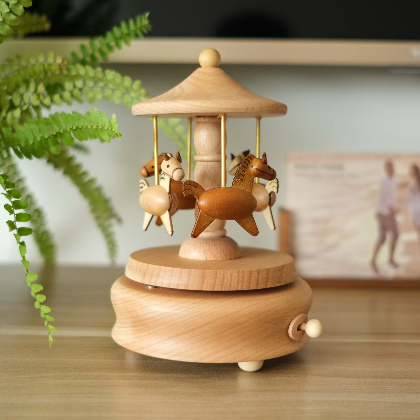 Personalized Wooden Music Box - The Carousel