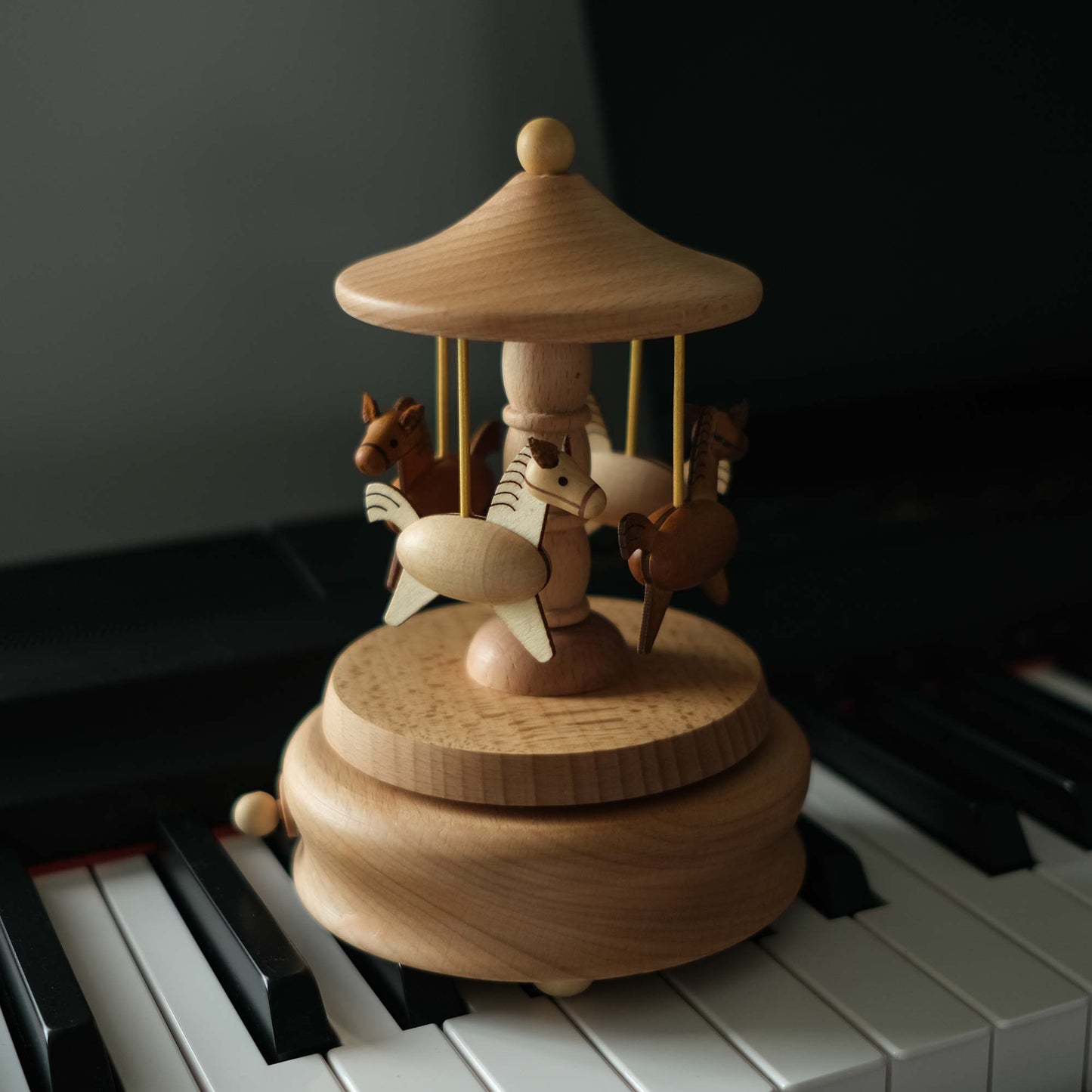 Personalized Wooden Music Box - The Carousel