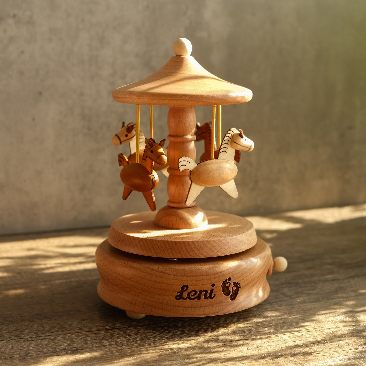 Personalized Wooden Music Box - The Carousel