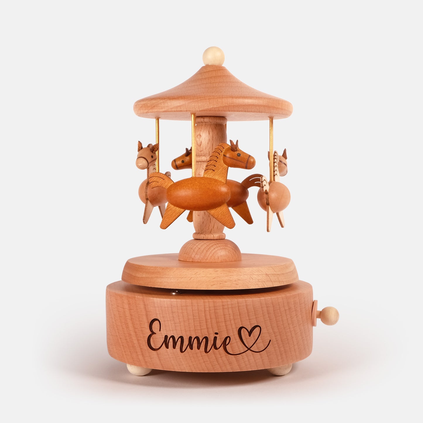 Personalized Wooden Music Box - The Carousel