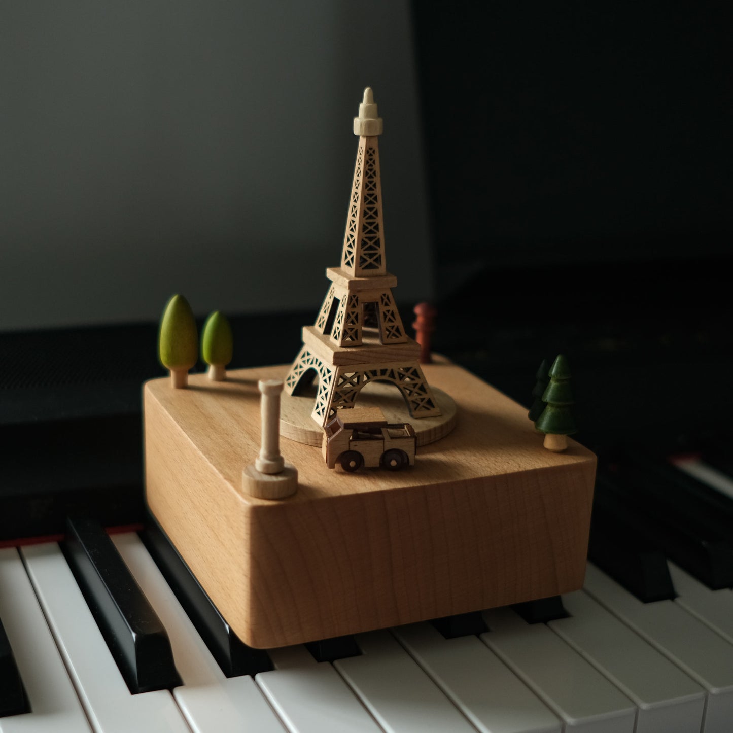 Personalized Wooden Music Box - Eiffel Tower