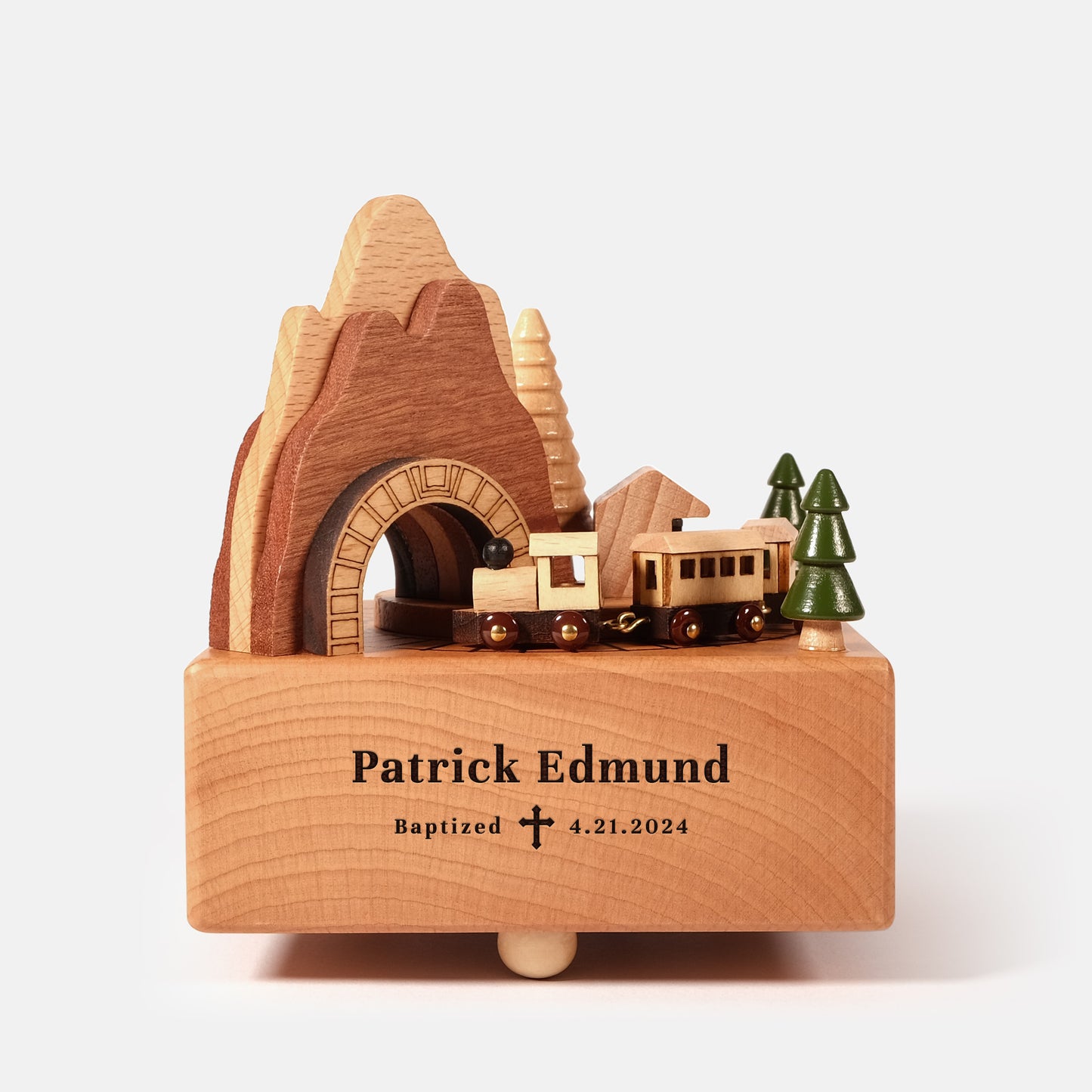 Personalized Wooden Music Box - Mountain Tunnel