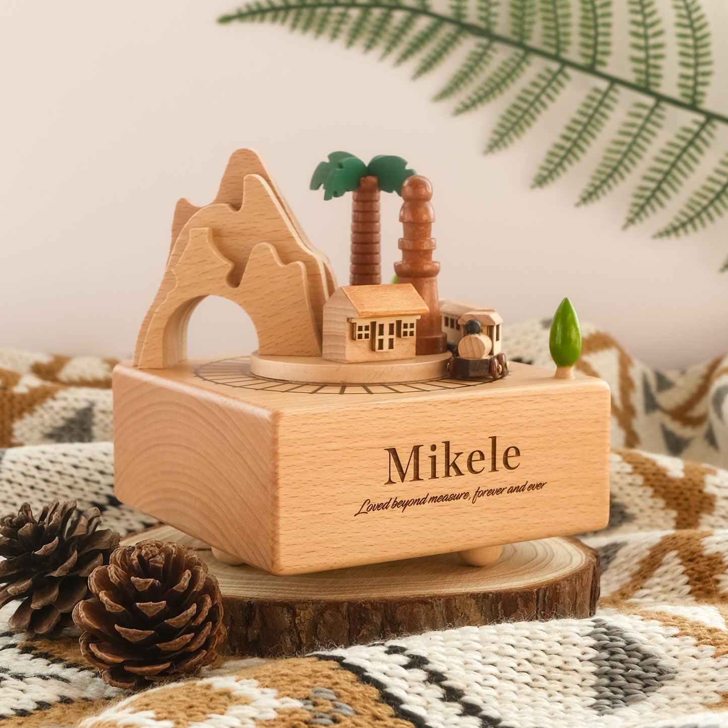 Personalized Wooden Music Box - Mountain Tunnel