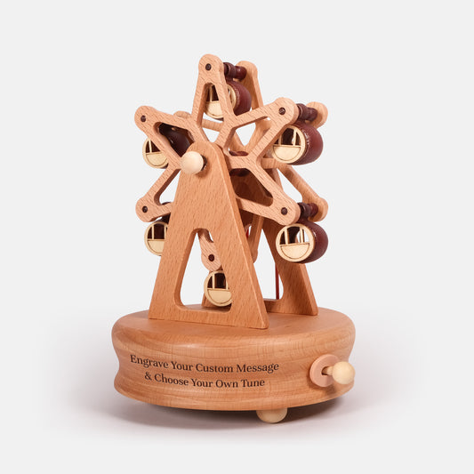 Personalized Wooden Music Box - Round Ferris Wheel