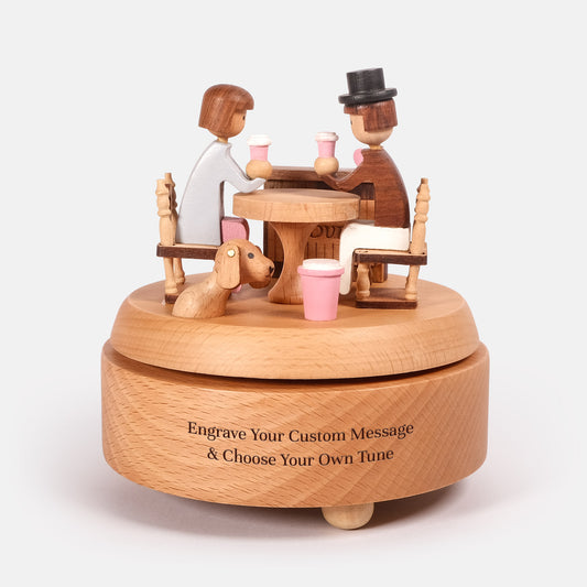 Personalized Wooden Music Box - Romantic Couple