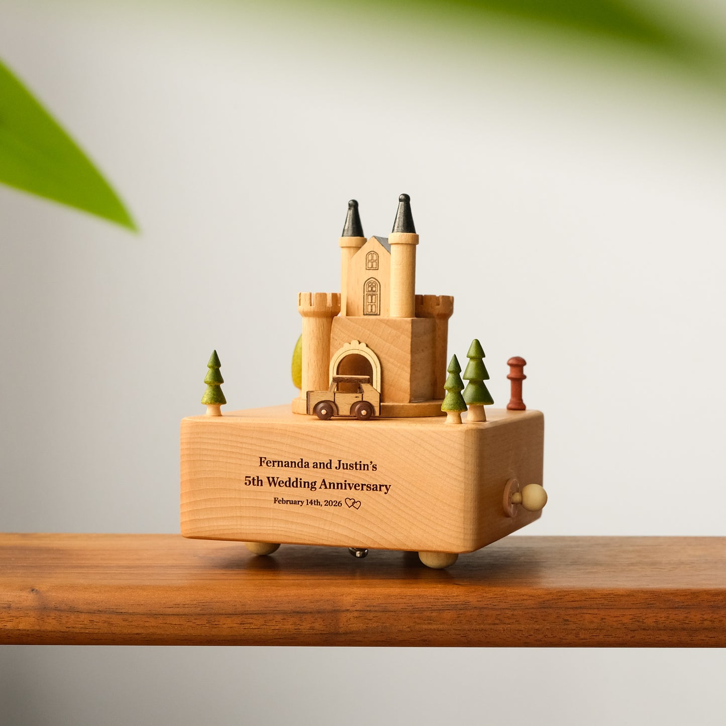 Personalized Wooden Music Box - The Castle