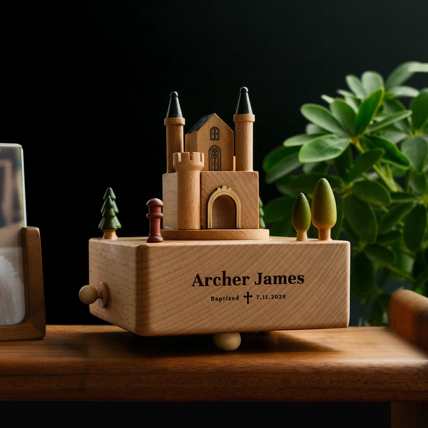 Personalized Wooden Music Box - The Castle
