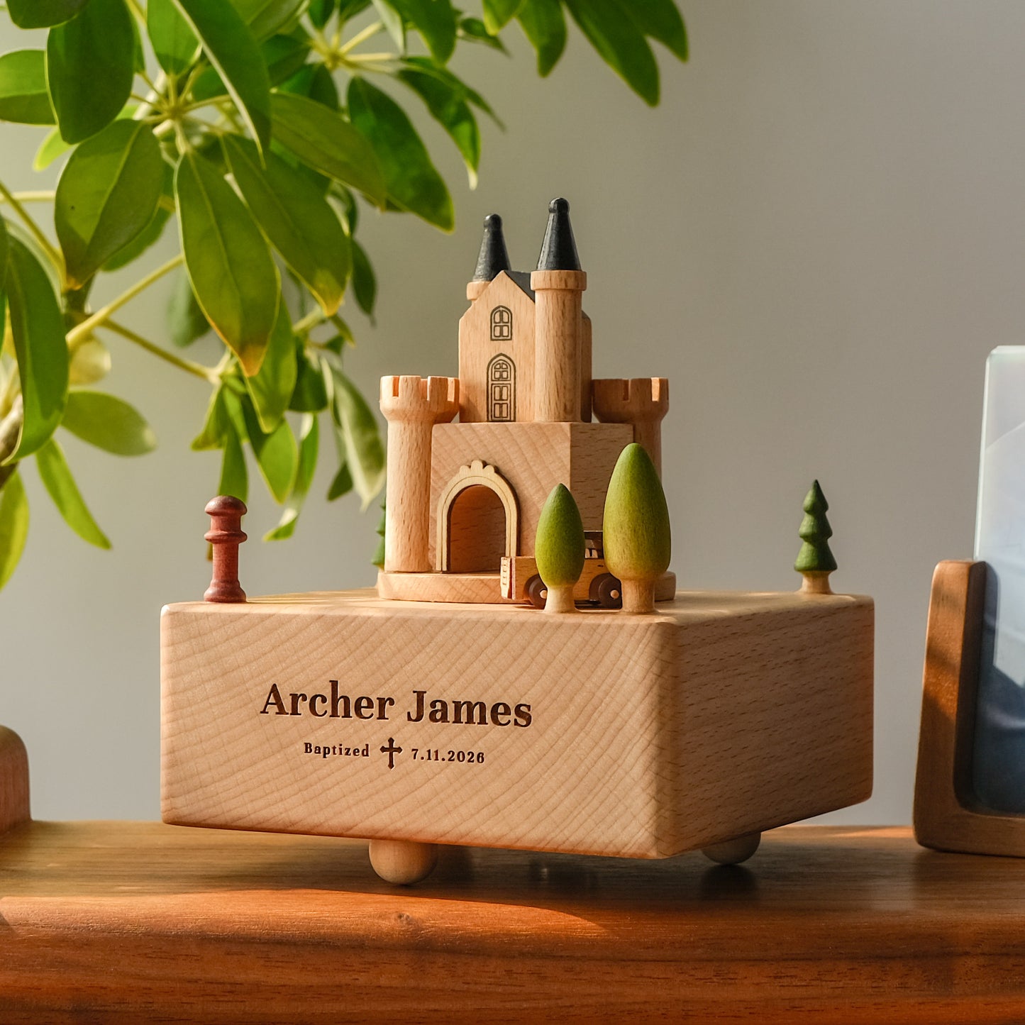 Personalized Wooden Music Box - The Castle