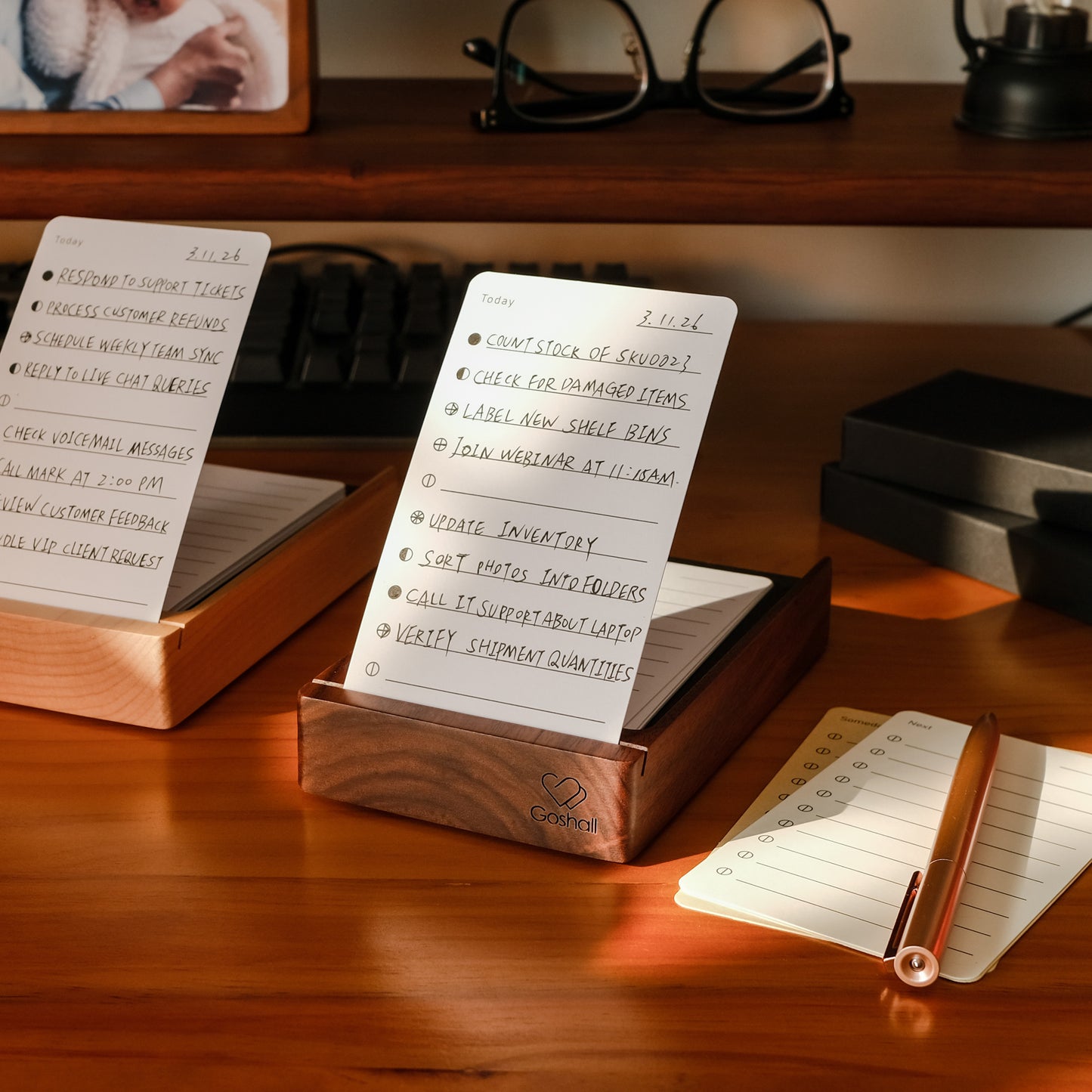Personalized Wooden Daily Planning Stand