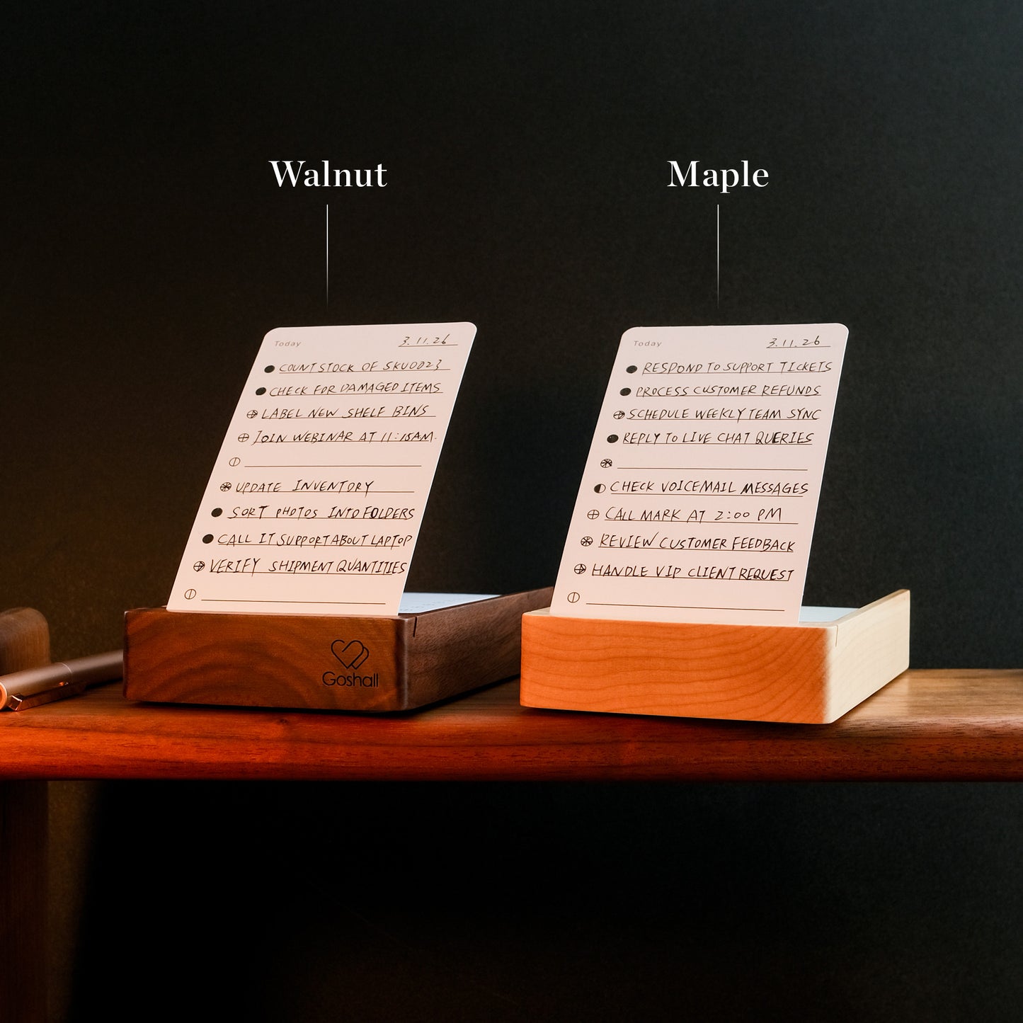 Personalized Wooden Daily Planning Stand