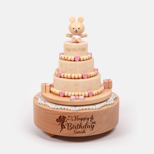 Personalized Wooden Music Box - Birthday Cake