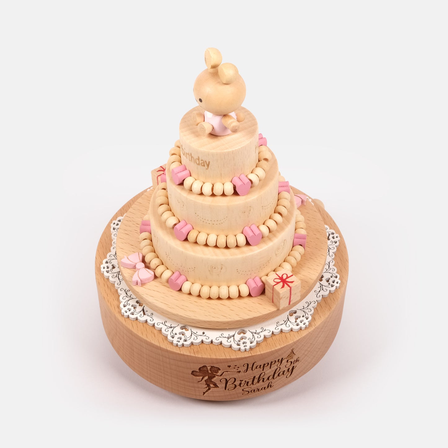 Personalized Wooden Music Box - Birthday Cake