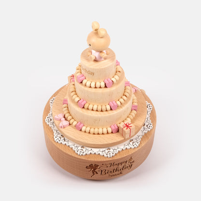 Personalized Wooden Music Box - Birthday Cake