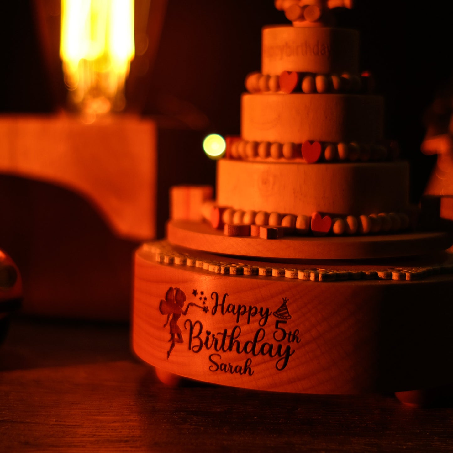 Personalized Wooden Music Box - Birthday Cake