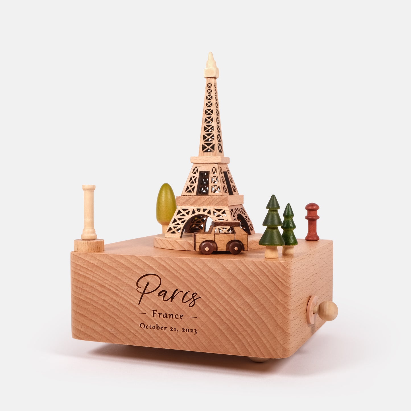 Personalized Wooden Music Box - Eiffel Tower