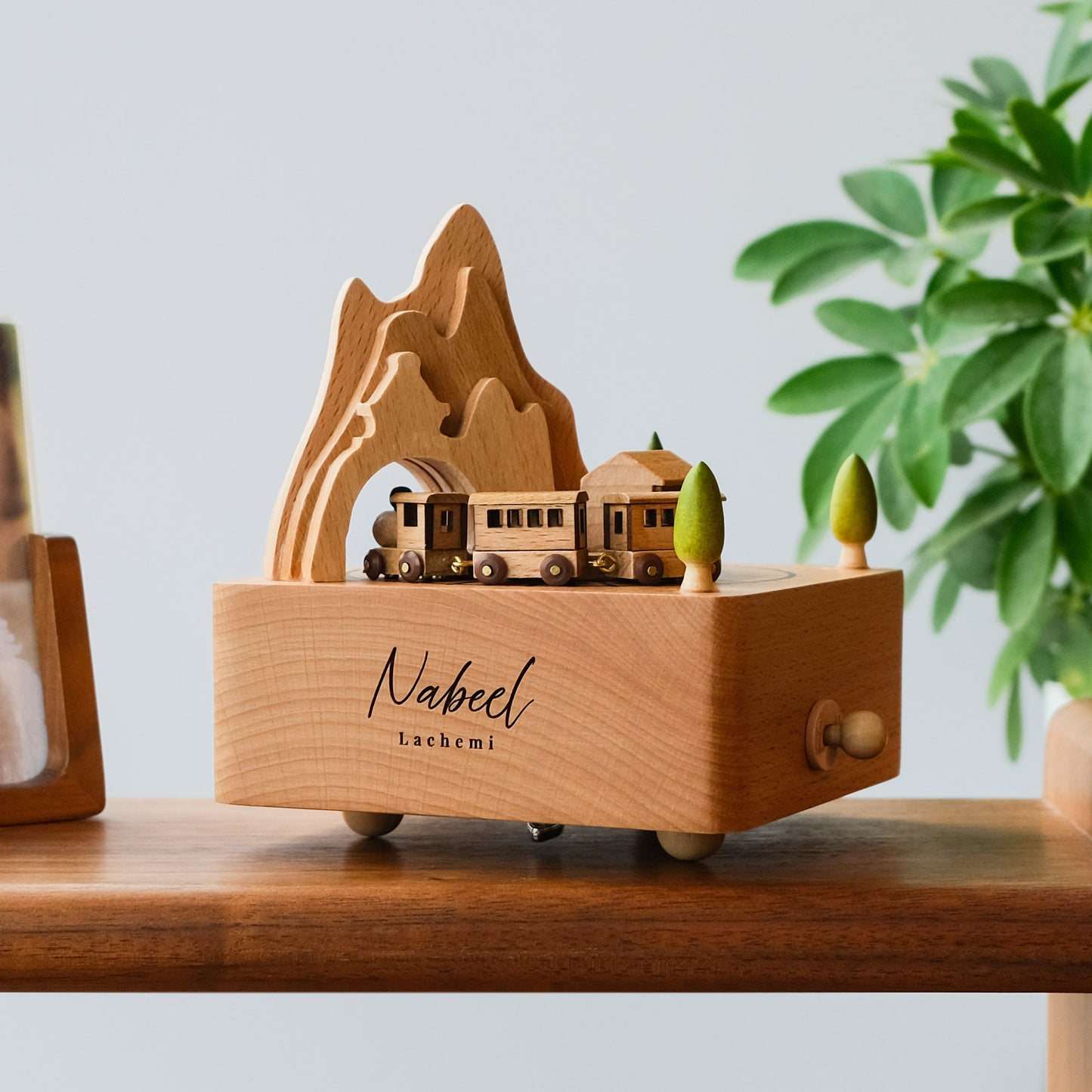 Personalized Wooden Music Box - Mountain Tunnel