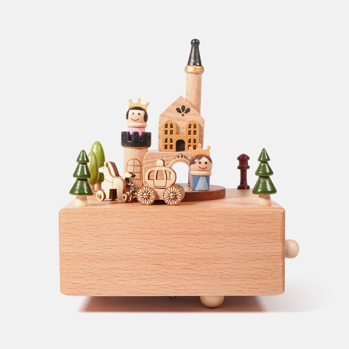 Personalized Wooden Music Box - The Princess and Prince