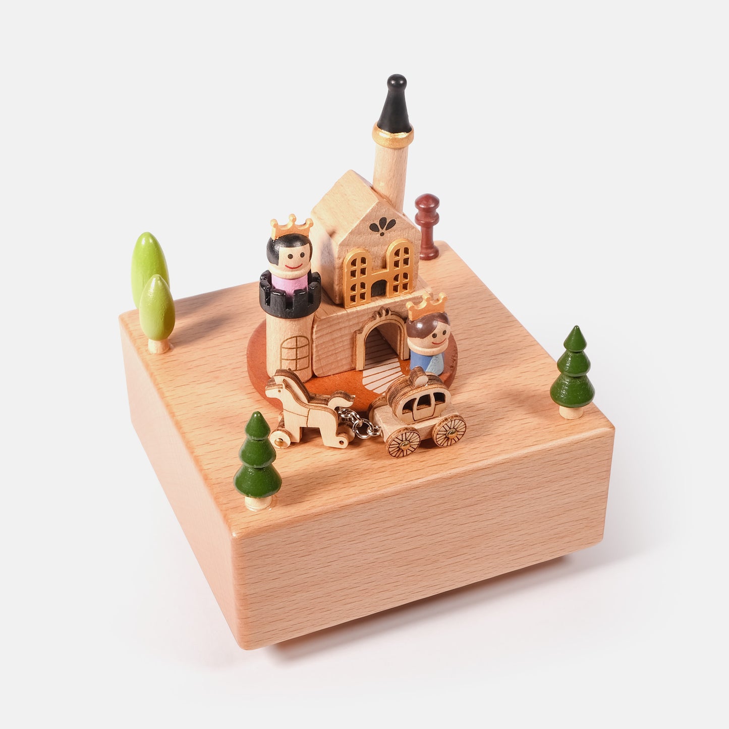 Personalized Wooden Music Box - The Princess and Prince
