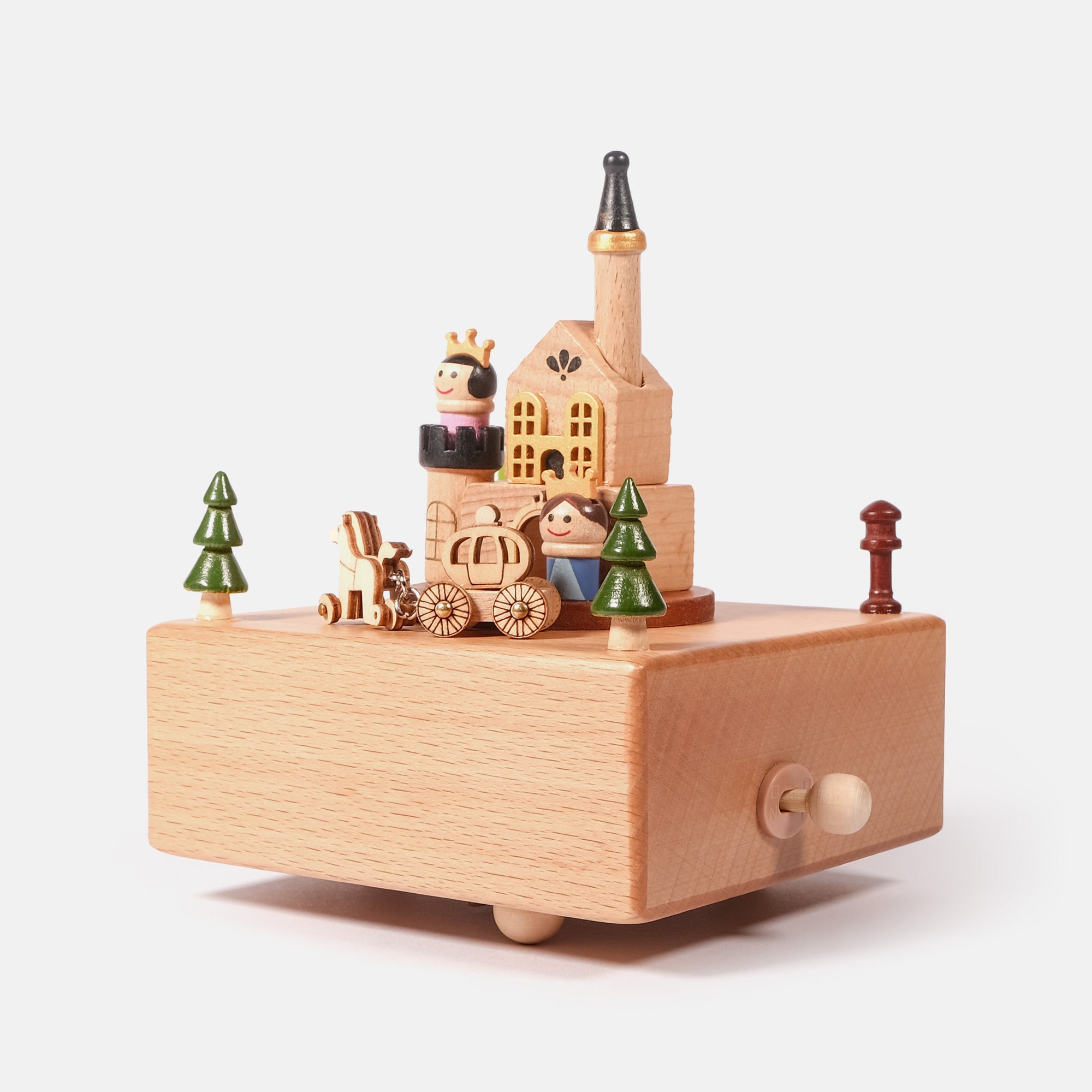 Personalized Wooden Music Box - The Princess and Prince