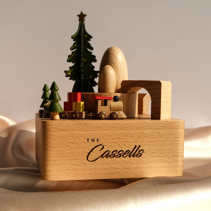 Personalized Wooden Music Box - Christmas Train