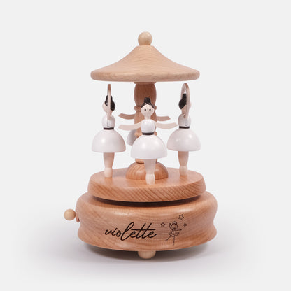 Personalized Wooden Music Box - Ballerinas