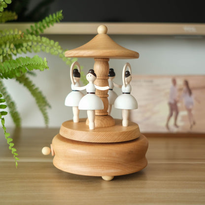 Personalized Wooden Music Box - Ballerinas