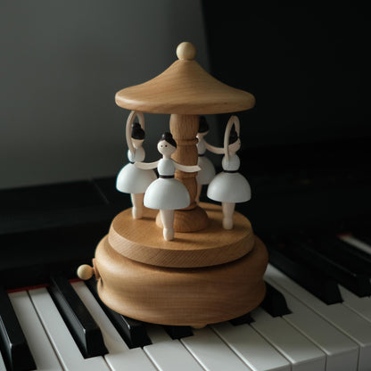 Personalized Wooden Music Box - Ballerinas