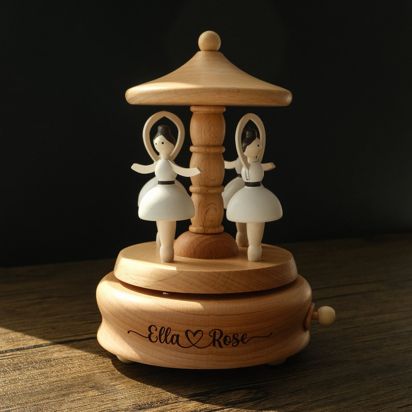 Personalized Wooden Music Box - Ballerinas