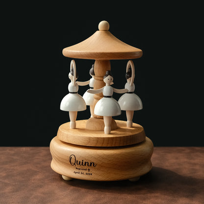 Personalized Wooden Music Box - Ballerinas