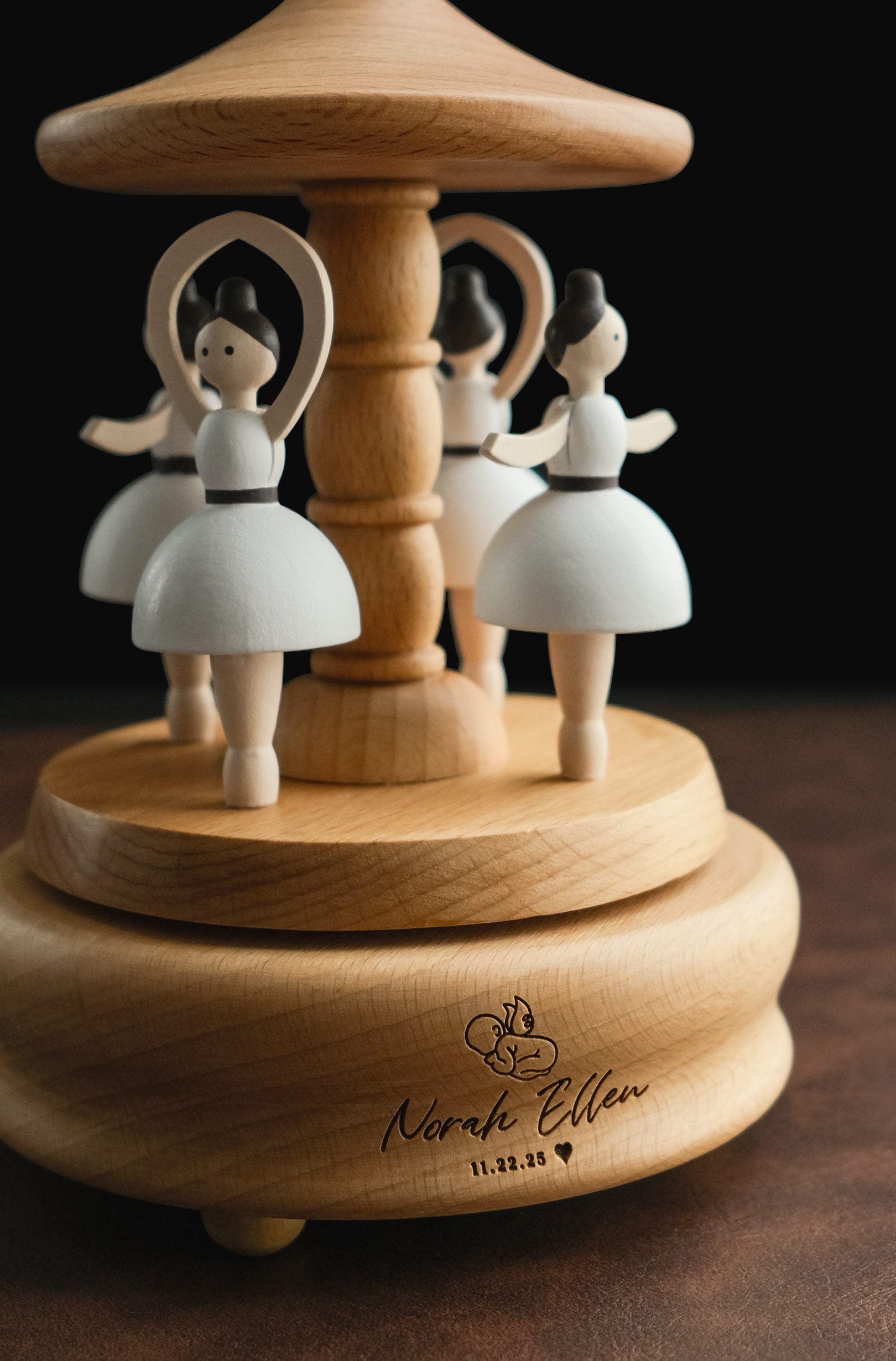 Personalized Wooden Music Box - The Princess and Prince