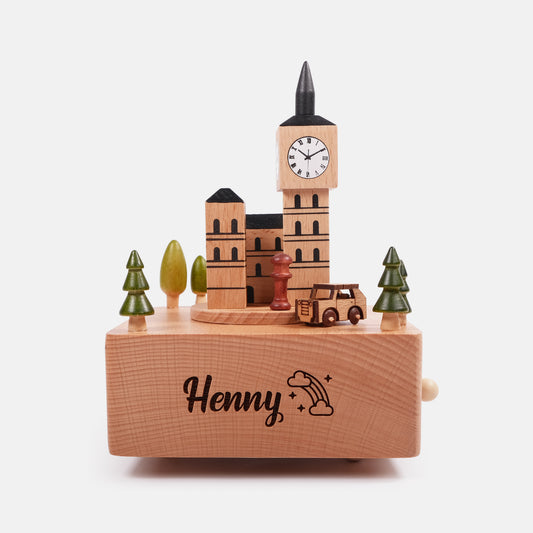 Personalized Wooden Music Box - Big Ben