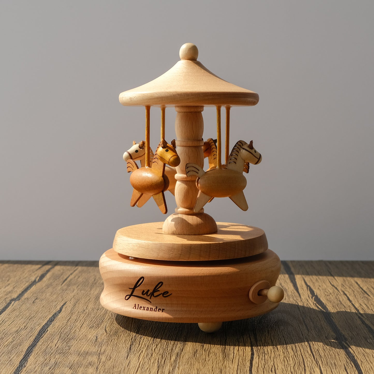 Personalized Wooden Music Box - The Carousel