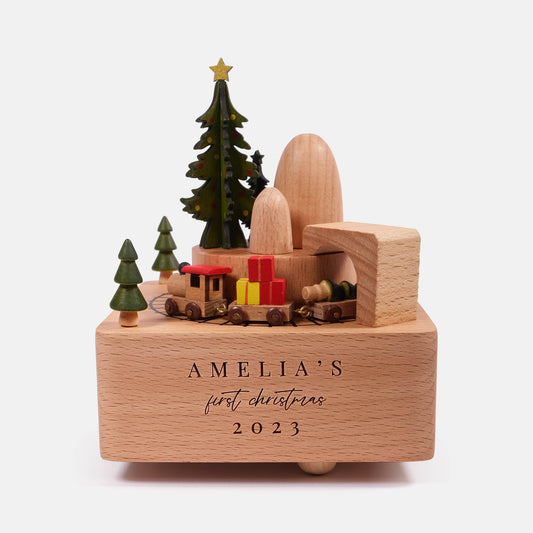 Personalized Wooden Music Box - Christmas Tree