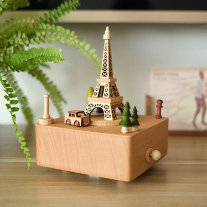 Personalized Wooden Music Box - Eiffel Tower