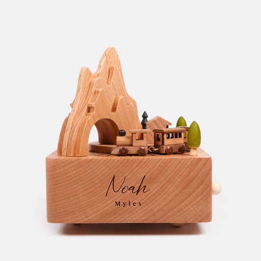 Personalized Wooden Music Box - Mountain Tunnel