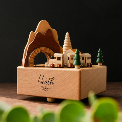Personalized Wooden Music Box - Mountain Tunnel